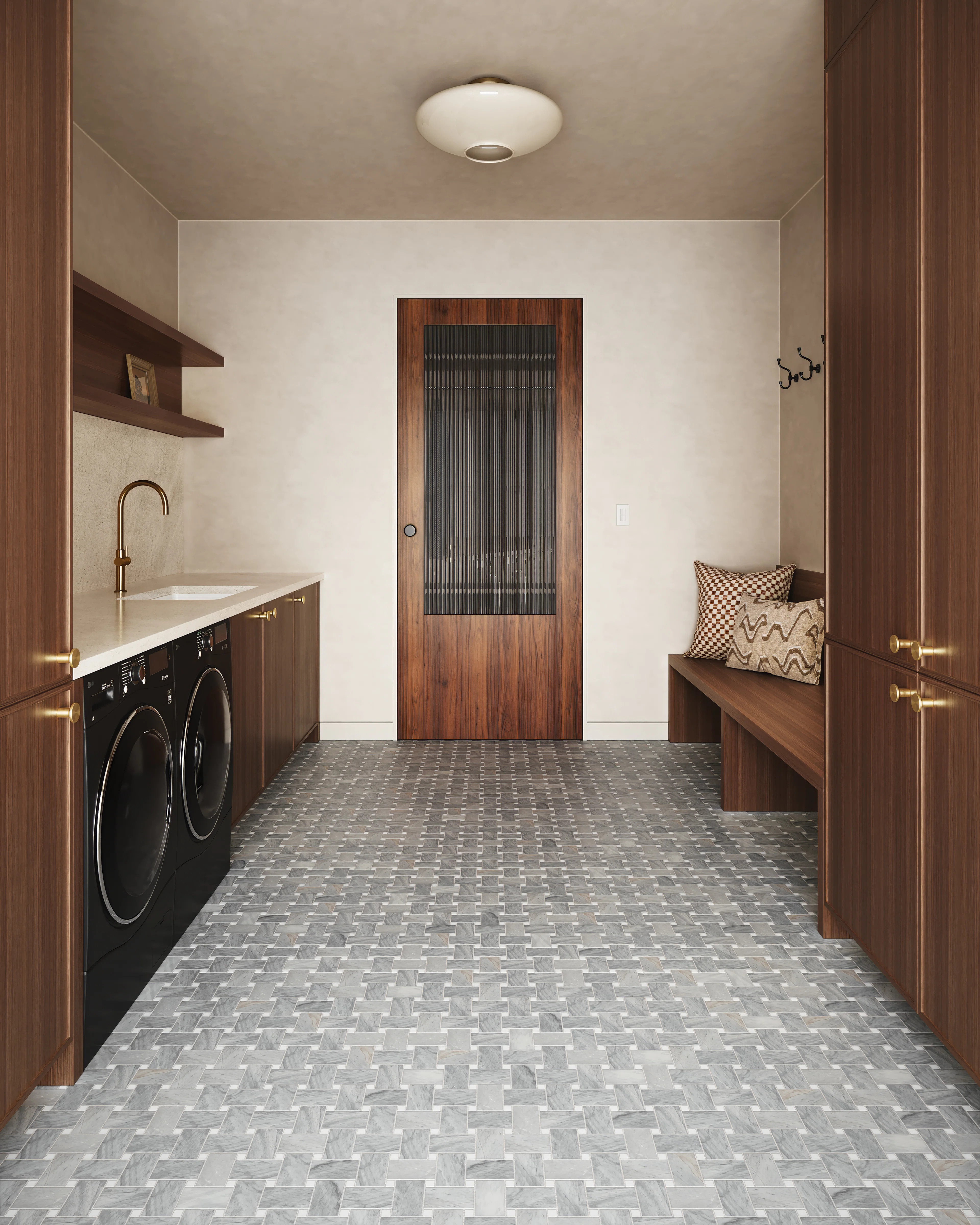 Jumbo Basketweave 12" x 12" Matte Marble Mosaic Floor and Wall Tile | Wayfair North America