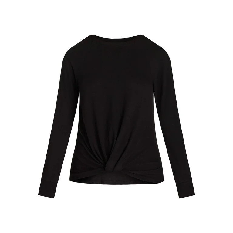 Time and Tru Women's Hacci Knot Front Top, Sizes S-XXXL | Walmart (US)