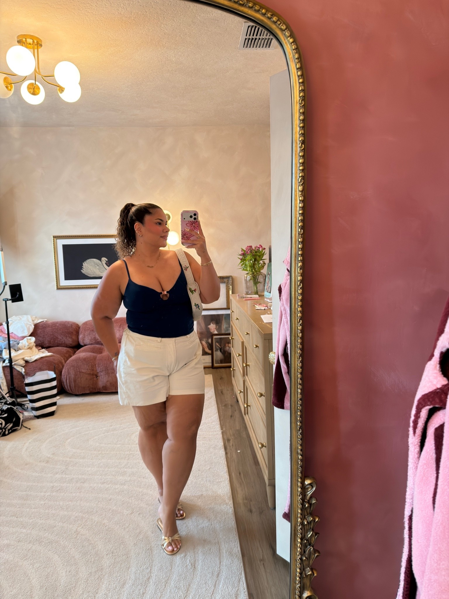 Today’s ootd 🤍 wearing size XL in the top and 1x in the shorts but I got them tailored at the waist so probably could’ve done an XL

#LTKPetite #LTKMidsize #LTKootd