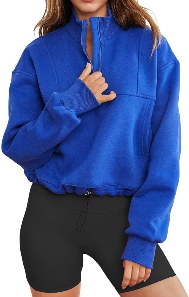 INFITTY Women's Half Zip Pullover Sweatshirts Quarter Zip Hoodies Long Sleeve Tops Fall Outfits 2... | Amazon (US)