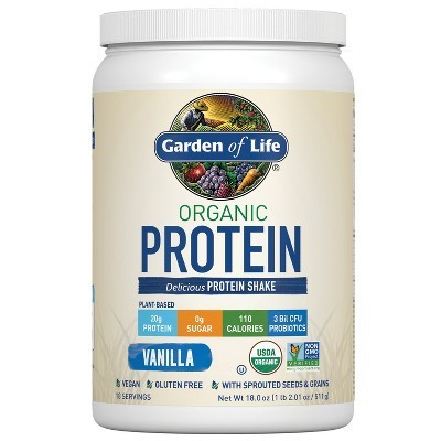 Garden of Life Organic Vegan Protein Plant Based Powder - Vanilla - 18oz | Target