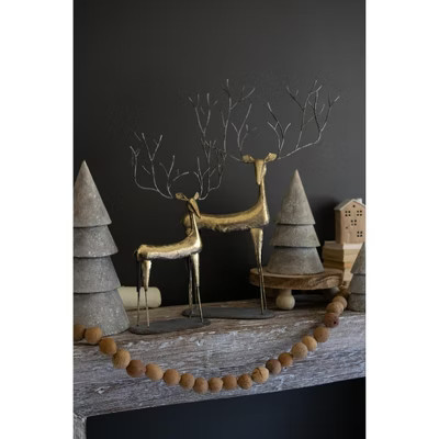 Kalalou Set of Two Antique Gold Metal Christmas Deer – Holiday Decor | Target