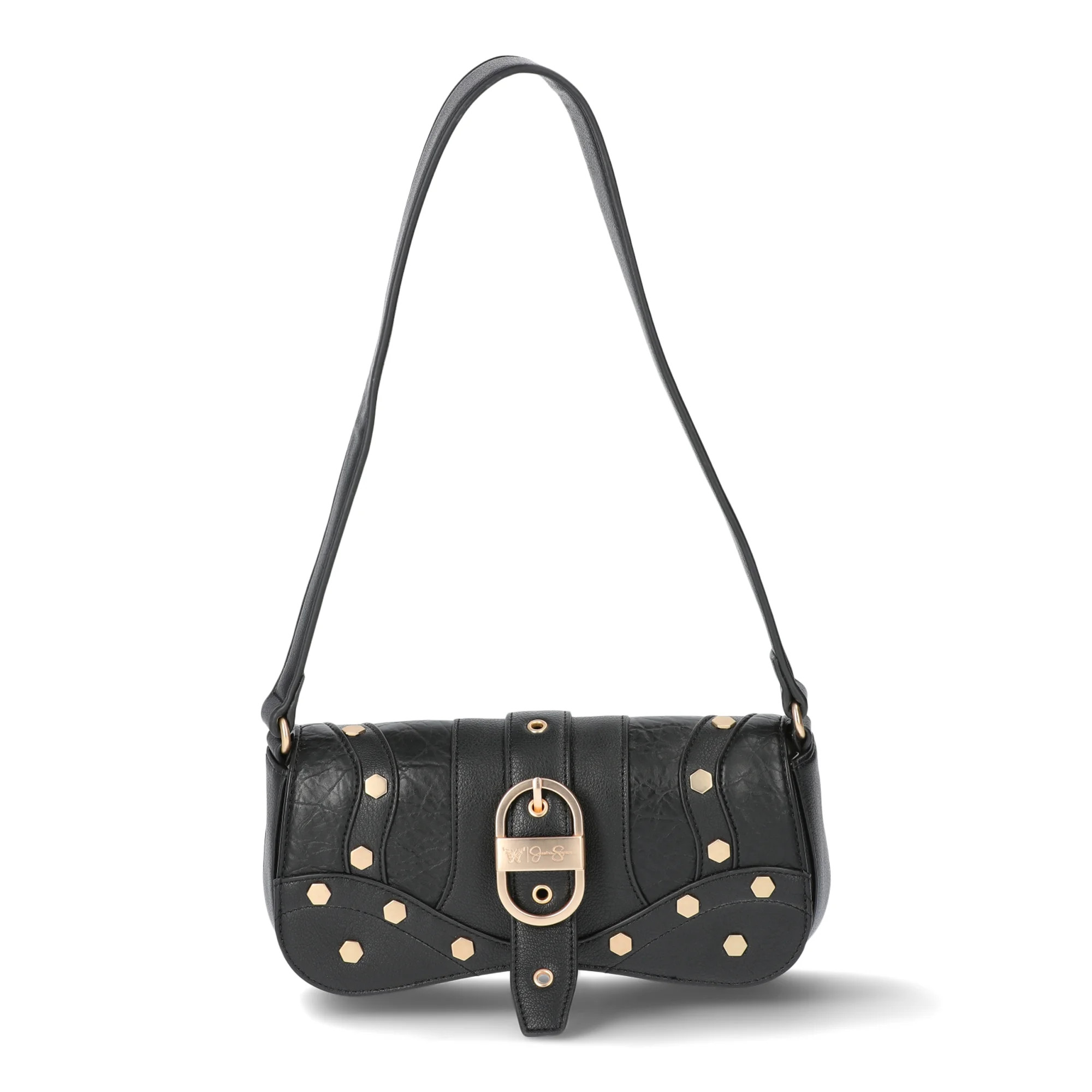 Jessica Simpson Women's Courtney Faux Leather Flap Shoulder Handbag, Meteorite - Walmart.com | Walmart (US)