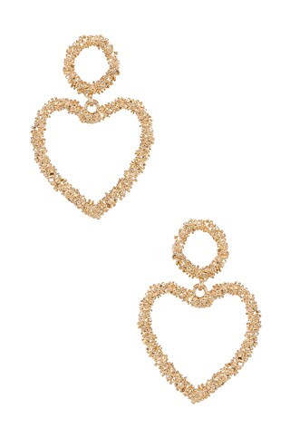 Ettika Heart Drop Earrings in Gold from Revolve.com | Revolve Clothing (Global)