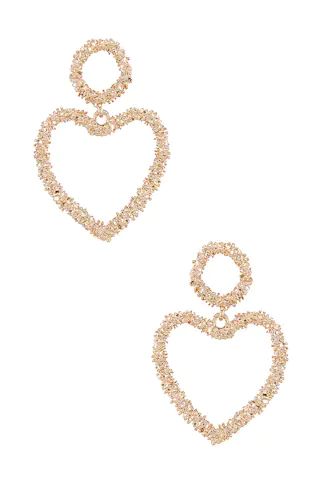 Ettika Heart Drop Earrings in Gold from Revolve.com | Revolve Clothing (Global)