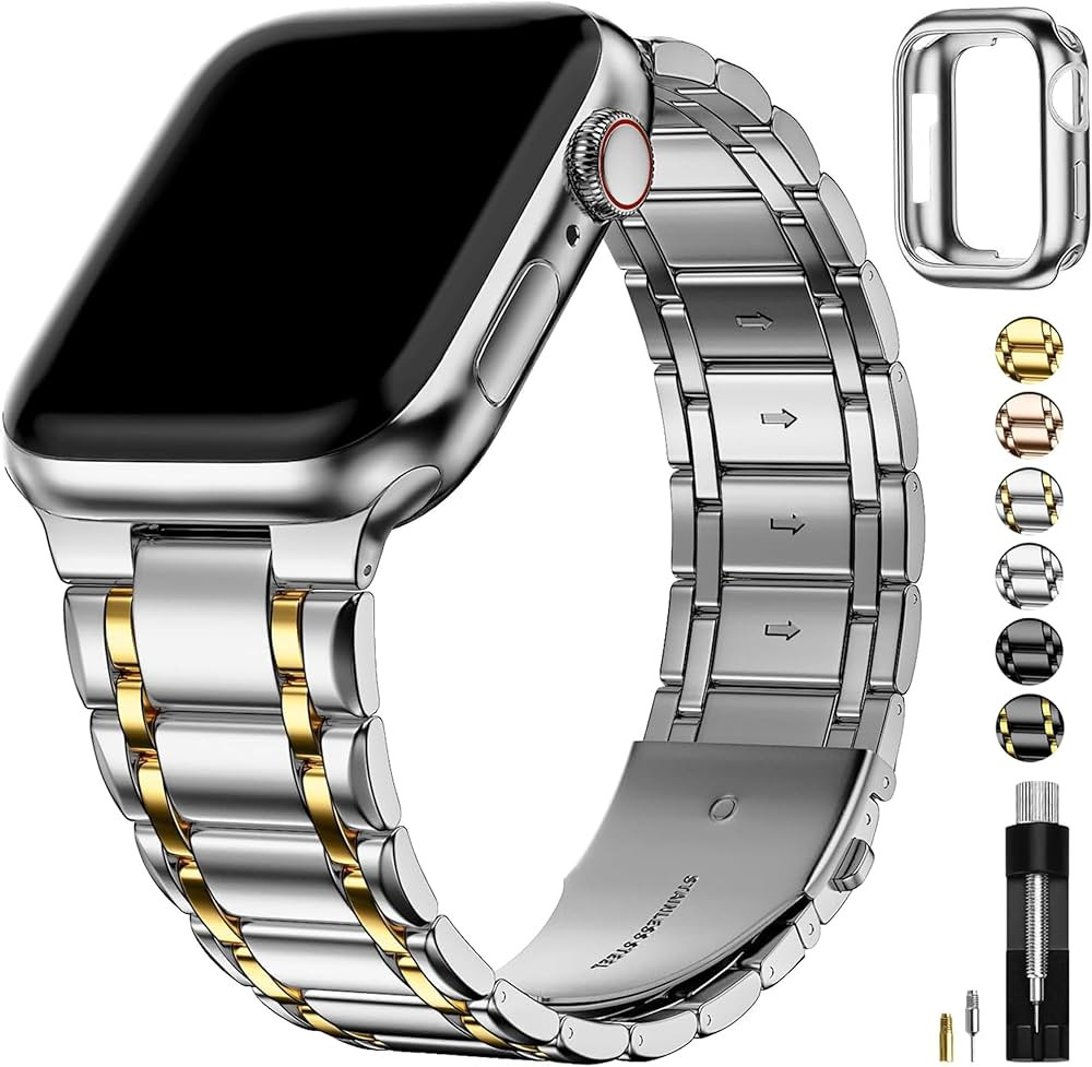 Fullmosa Compatible with Apple Watch Straps 41mm 40mm 38mm Stainless Steel Replacement iWatch Ban... | Amazon (US)