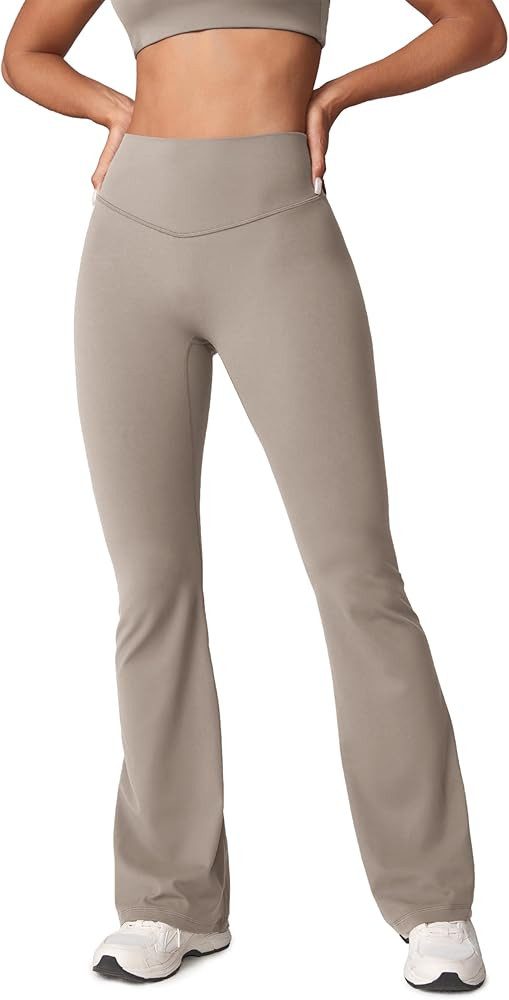Hugcurve No Front Seam High Waisted Flare Leggings for Women Bootcut Yoga Pants Buttery Soft - 29... | Amazon (US)