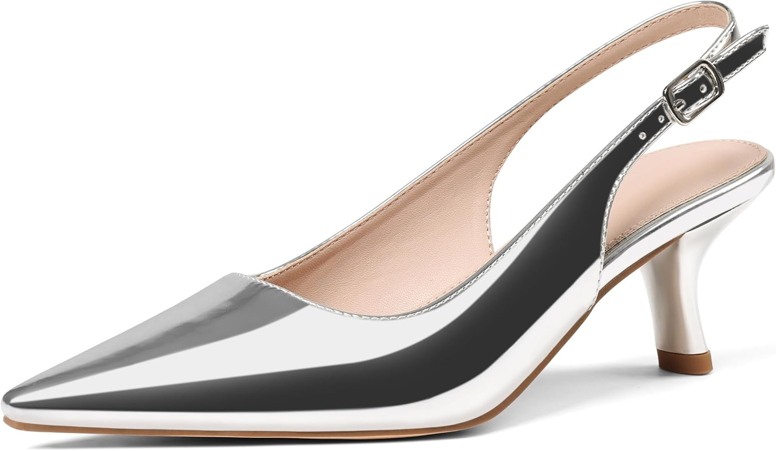 VIMISAOI Women's Slingback Kitten Heels Closed Pointed Toe Low Kitten Heel for Women Pumps with B... | Amazon (US)