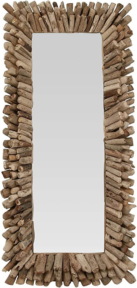 Creative Co-Op Large Rectangle Driftwood Framed Mirror, Brown | Amazon (US)