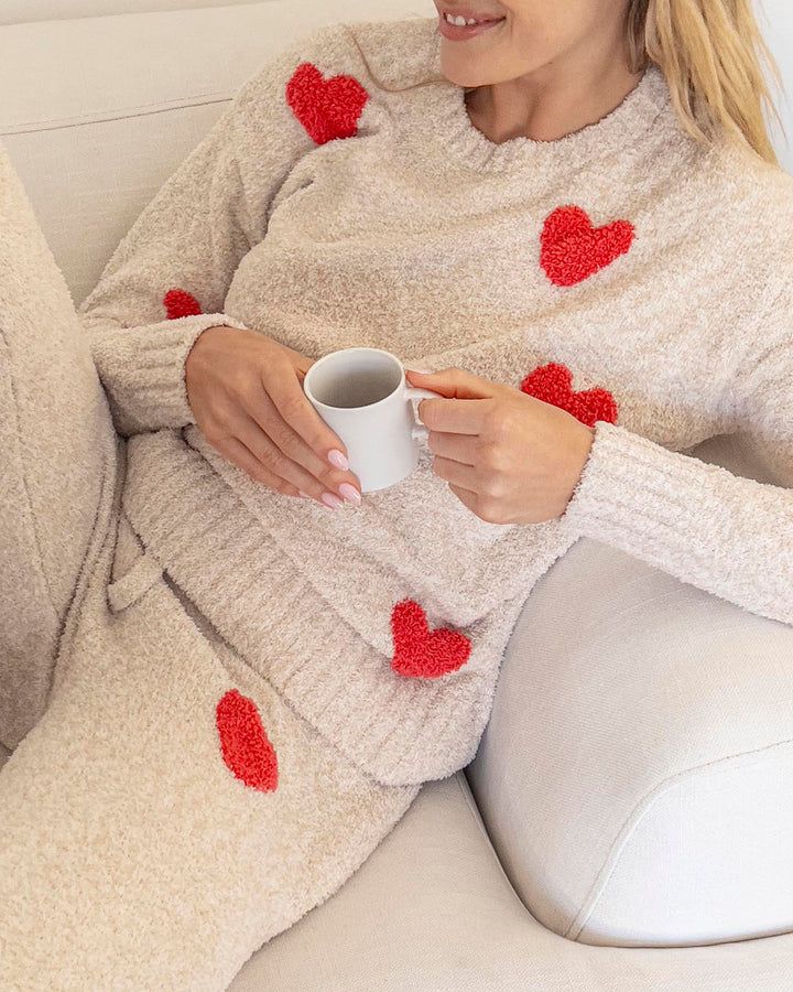 Fuzzy Sweater Hearts PJ Set | Splendid