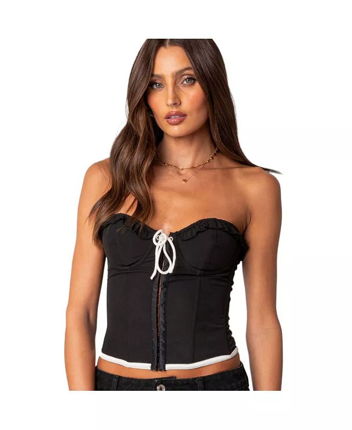 Edikted Women's Abbey tie front corset - Macy's | Macy's