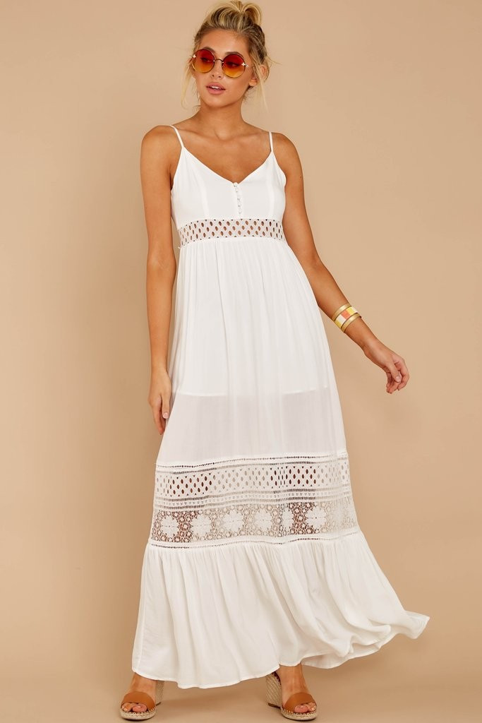 Fate Or Fortune White Maxi Dress | Red Dress 