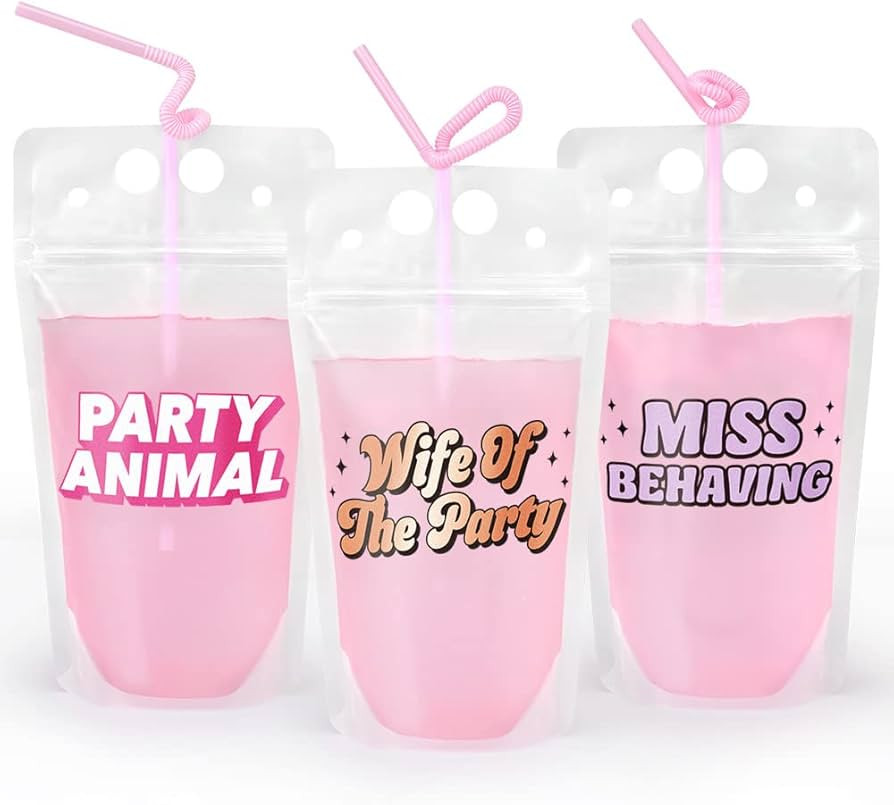 xo, Fetti Bachelorette Party Drink Pouches - 16 count | Bachelorette Party Cups, Bridesmaid Names... | Amazon (US)