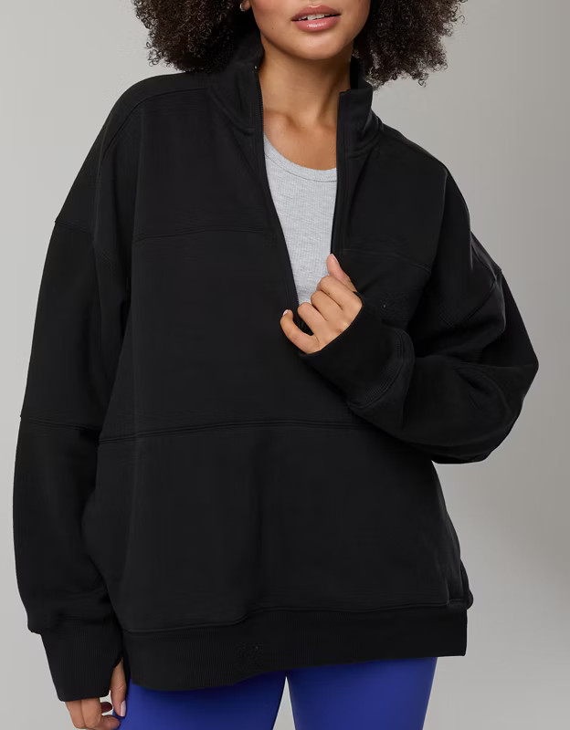 OFFLINE By Aerie Cloud Fleece Quarter Zip Sweatshirt | Aerie