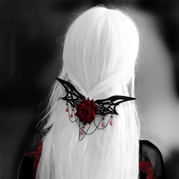 HonestMatter Halloween Barrettes, Gothic Rose Hair Clips, Bat Accessories for Hair, Tassel Cloth ... | Walmart (US)