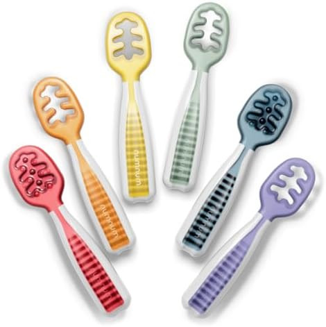 NumNum Baby Spoons Self Feeding 6 Months, 6-Pack Rainbow | Amazon (US)