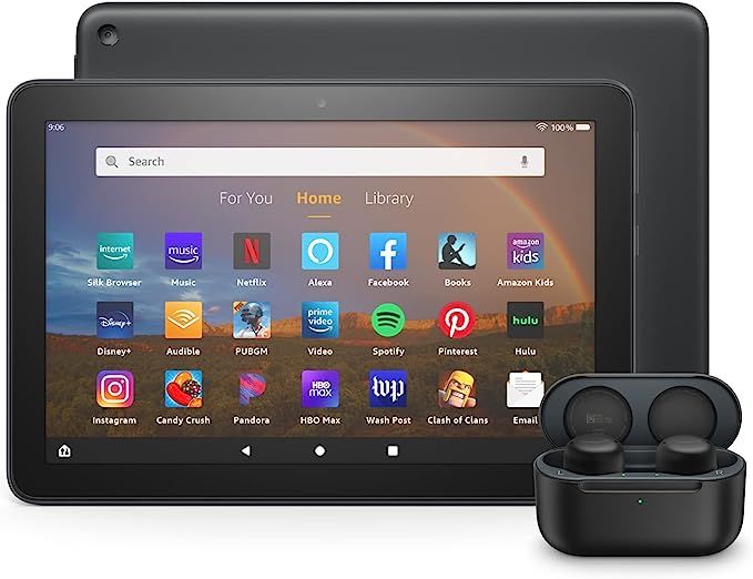Fire HD 8 Plus tablet Echo Buds bundle including Fire HD 8 tablet (Black, 32 GB), Lockscreen Ad-S... | Amazon (US)