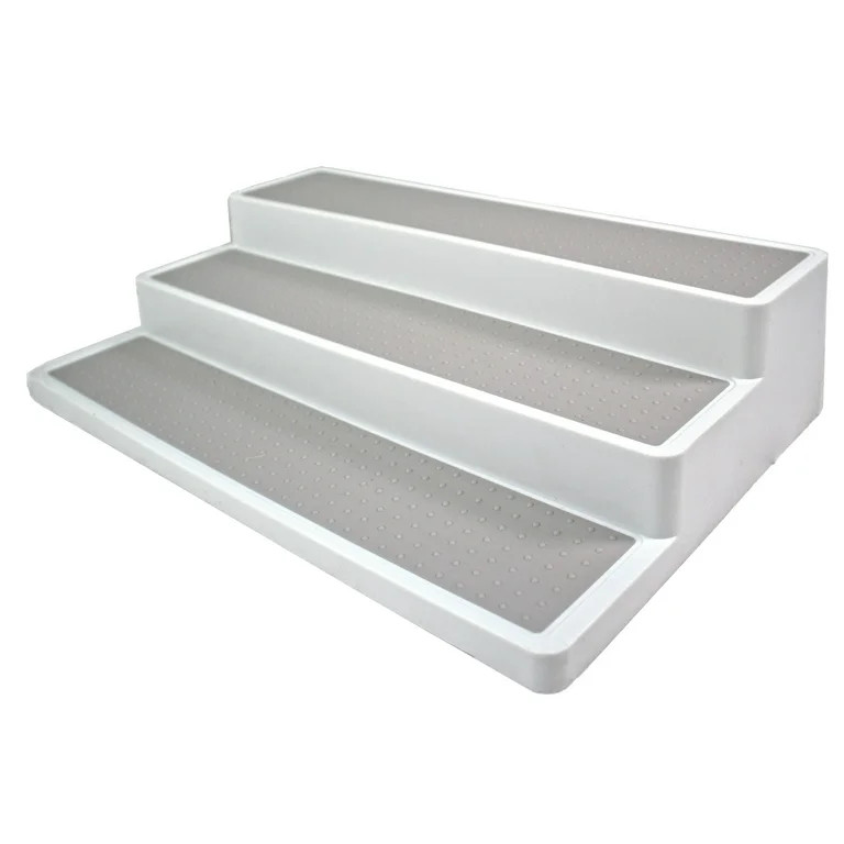 Spice Rack Non Slip 3 Tier Step Shelf Organizer - White - For Kitchen, Refrigerator, Pantry, Cabi... | Walmart (US)