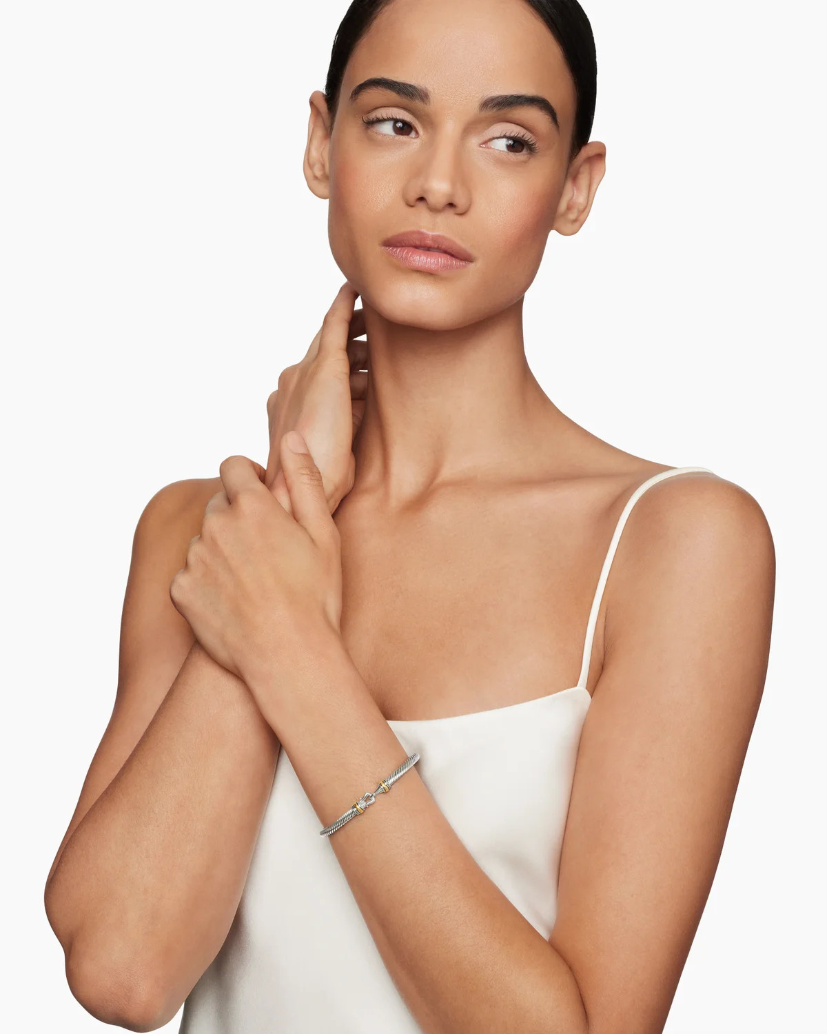 David Yurman | Buckle Classic Cable Bracelet in Sterling Silver with 18K Yellow Gold, 4mm | David Yurman