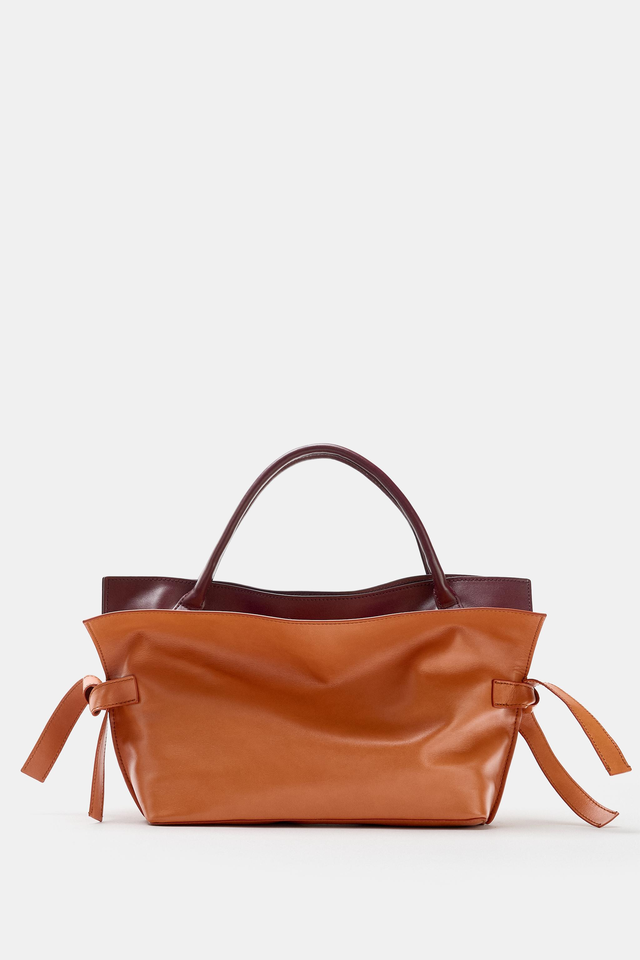 LEATHER FLAP BAG | Zara UK
