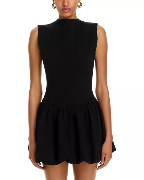 AQUA Ponte Mock Neck Bubble Mini Dress - Exclusive  | Bloomingdale's Women | Bloomingdale's (US)