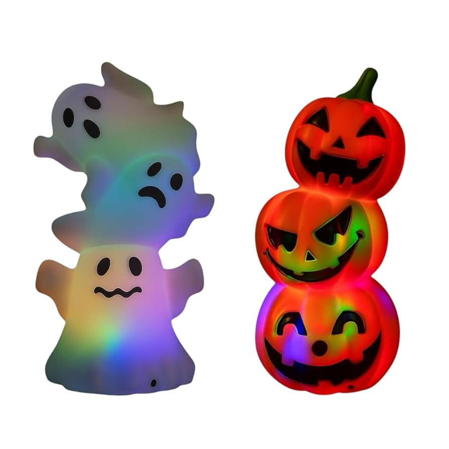 Halloween Ghost & Pumpkin Duo – 2 Pack of 5” Motion-Activated Light-Up Figures with Sounds ... | Amazon (US)