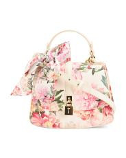 Leather Layla T Lock Top Handle Bag | TJ Maxx