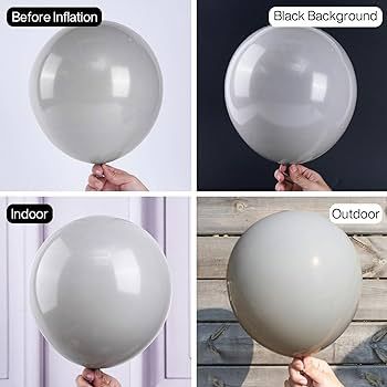 PartyWoo Gray Balloons, 140 pcs Matte Gray Balloons Different Sizes Pack of 18 Inch 12 Inch 10 In... | Amazon (US)