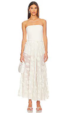 SELMACILEK Strapless Maxi Dress in Ecru from Revolve.com | Revolve Clothing (Global)