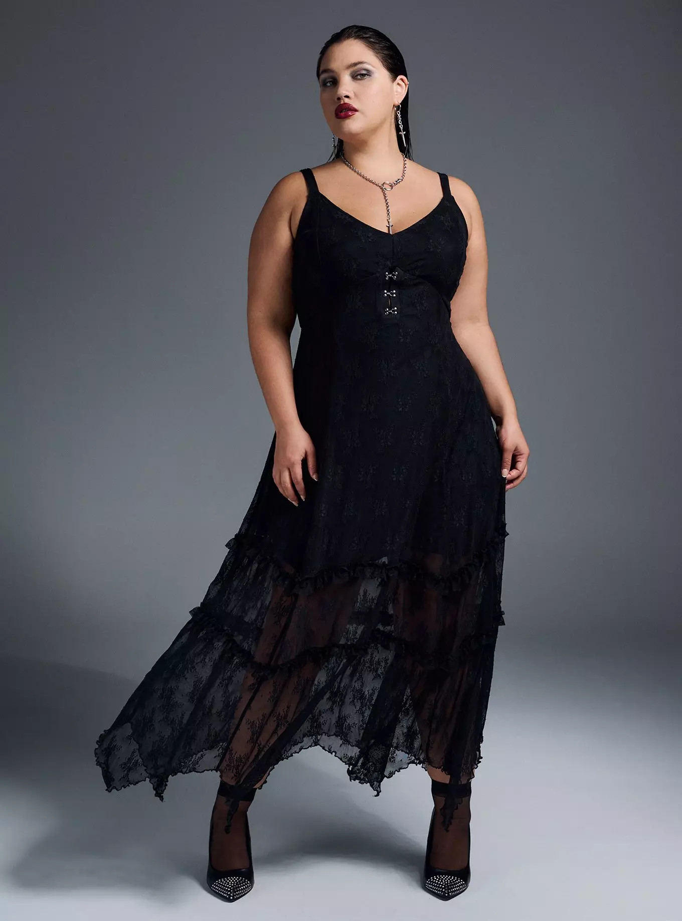 Nightfall Tiered Lace Maxi Dress | Torrid (US & Canada)