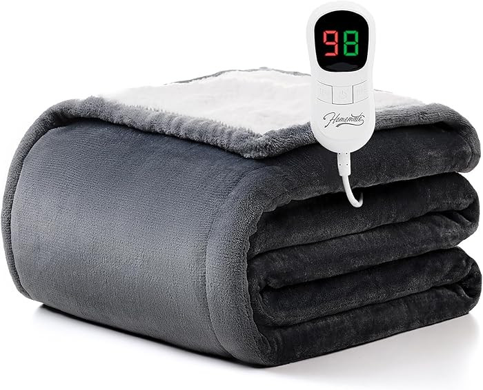 Homemate Heated Blanket Electric Throw - 50"x60" Heating Blanket Throw 1/2/4/6/8 Hours Auto-Off 1... | Amazon (US)