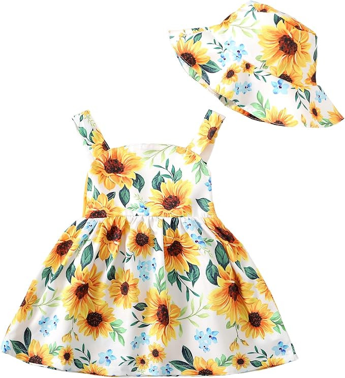 Newborn Infant Baby Girl Dress Toddler Girl Clothes Halter Backless Sleeveless Flower Sundress Su... | Amazon (US)