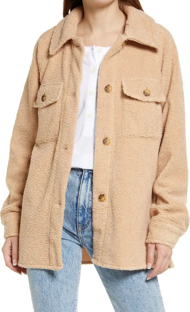 Treasure & Bond High Pile Fleece Shirt Jacket | Nordstrom | Nordstrom