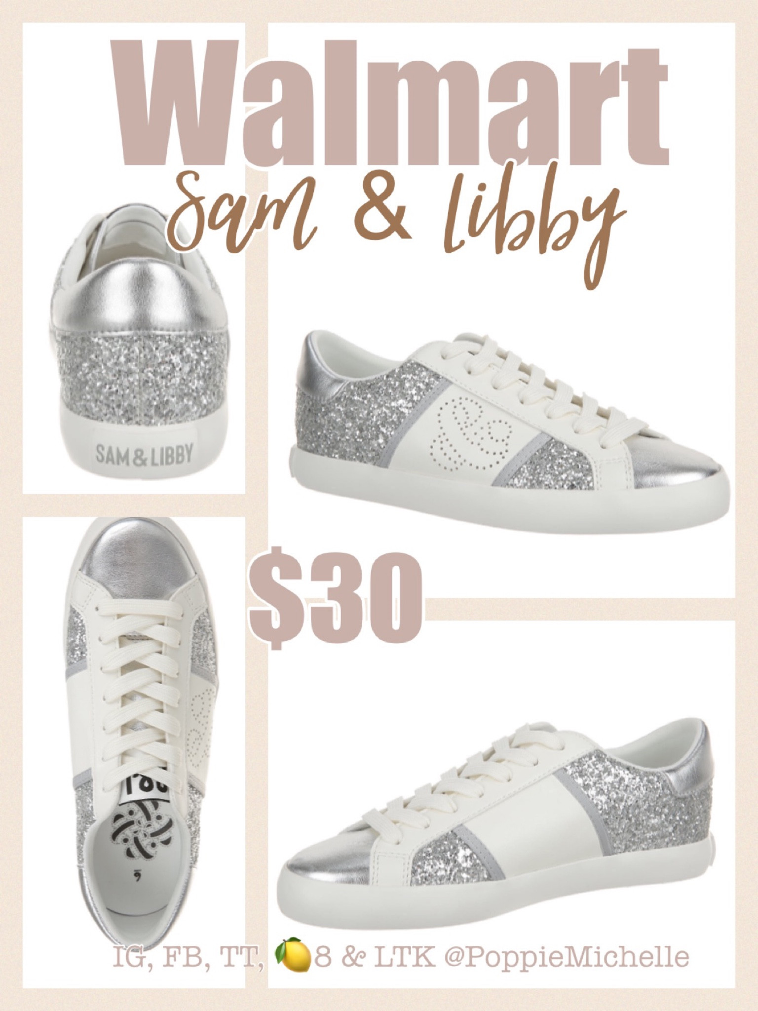 Walmart Fashion • Walmart Outfit • Walmart Style • Walmart Sam & Libby Shoes  

I share online & in store Walmart fashions to give you outfit inspiration make it easy for you to shop. Many of these items are online exclusives. Tap my links below to shop. 

White sneakers 
Silver glitter sneakers 

IG, FB, TT, 🍋8 & LTK @PoppieMichelle

#fashionsneakers
#glittershoes
#metallicsilver 

#LTKshoecrush #LTKfindsunder50 #LTKstyletip