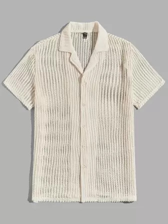 Manfinity Chillmode Men Lapel Collar Button Front Shirt | SHEIN