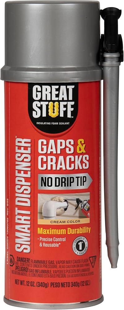 Great Stuff 99108824 Smart Dispenser Gaps & Cracks, Cream, 12 Ounce | Amazon (US)