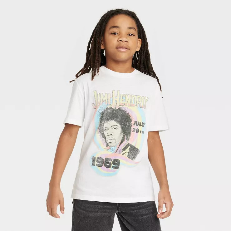 Boys' Jimmy Hendrix Short Sleeve Graphic T-Shirt - art class™ White | Target