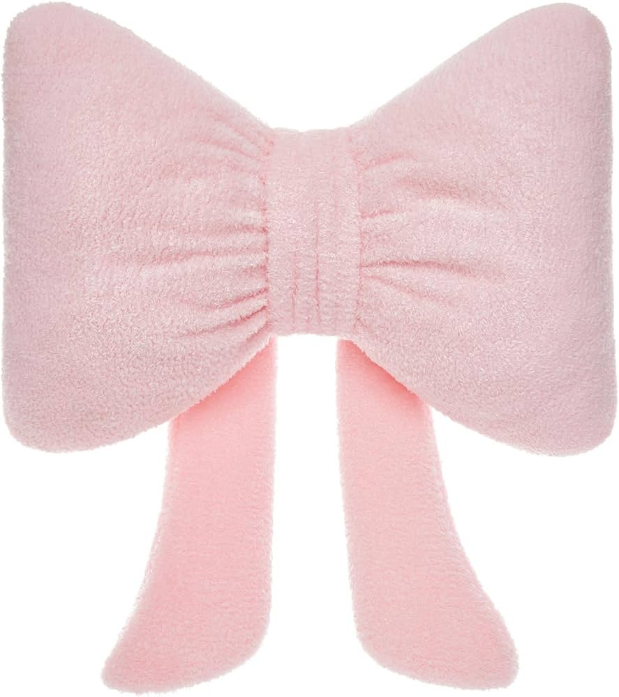 Stuffed Bow Christmas Decorations Soft Furry Bow Throw Pillows Cute Bowknot Plush Pillow Home Dec... | Amazon (US)
