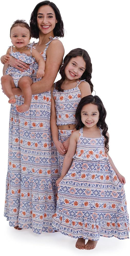 Disney Lion King Matching Family Outfits Geo Print Romper Mommy & Me Maxi Dress & Pants Set Newbo... | Amazon (US)