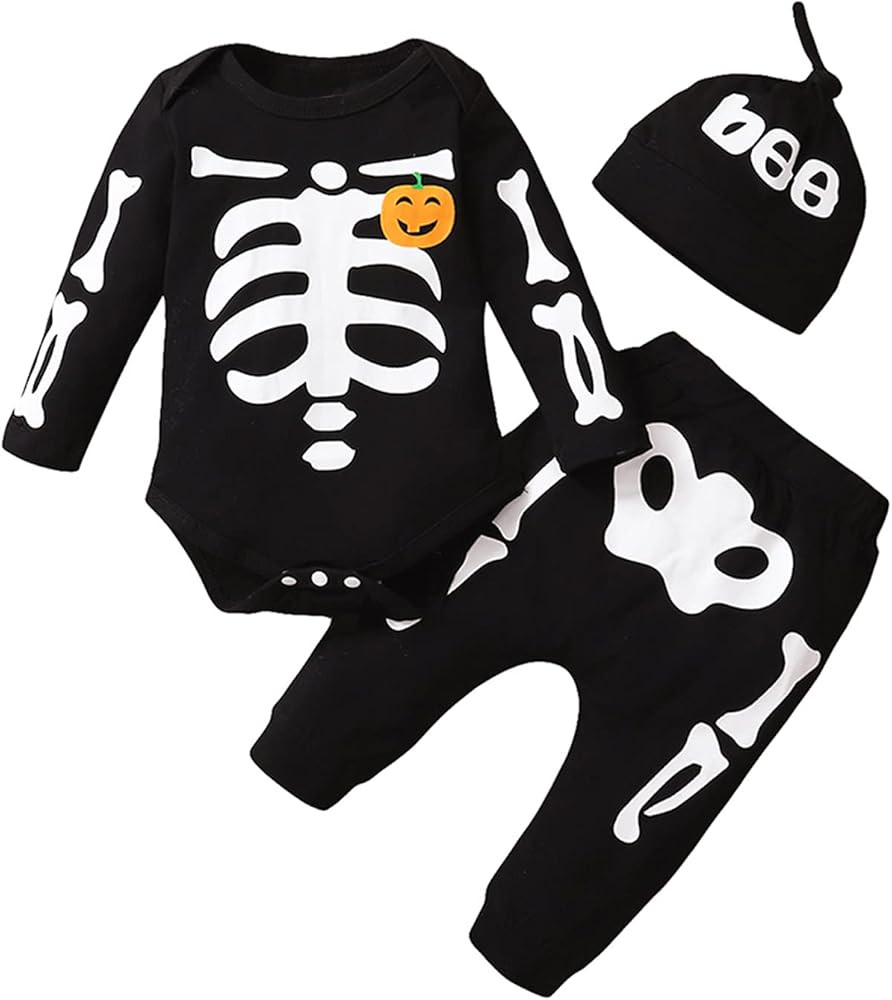 Shalofer Baby Boy Halloween Baby Skeleton Costume Halloween Costume | Amazon (US)