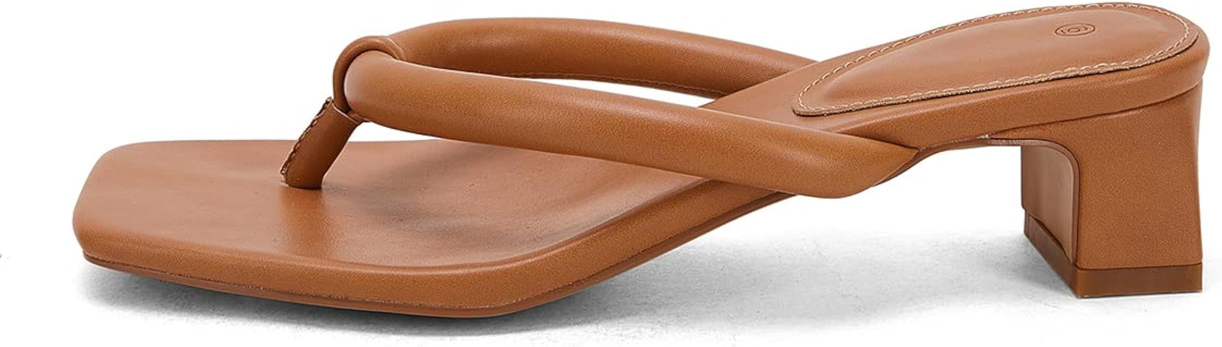 VETASTE Women's Thong Strap Block Heeled Flip Flop Sandals Square Toe Fashion Casual Beach Slides | Amazon (US)