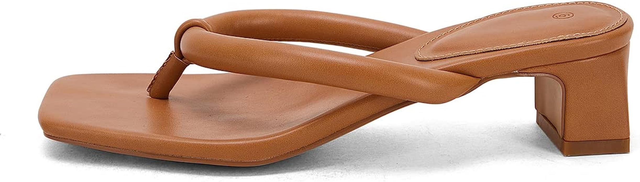 VETASTE Women's Thong Strap Block Heeled Flip Flop Sandals Square Toe Fashion Casual Beach Slides | Amazon (US)