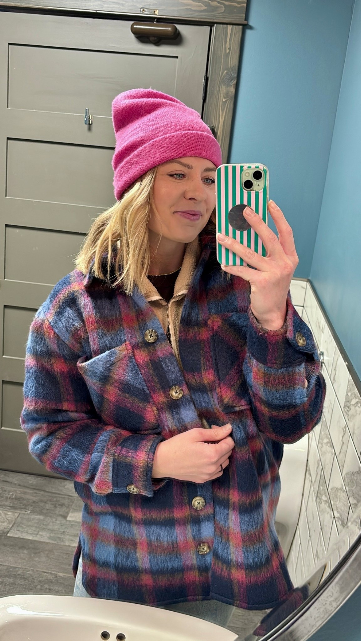 The most adorable Walmart Jacket. It’s a whopping $28 and I’m in a Medium for a little oversized fit. 🤌🏼