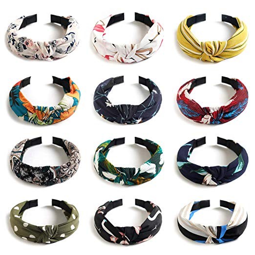 Kisslife 12 Pack Wide Headbands Knot Turban Headband Hair Band Elastic Plain Fashion Hair Accesso... | Amazon (US)