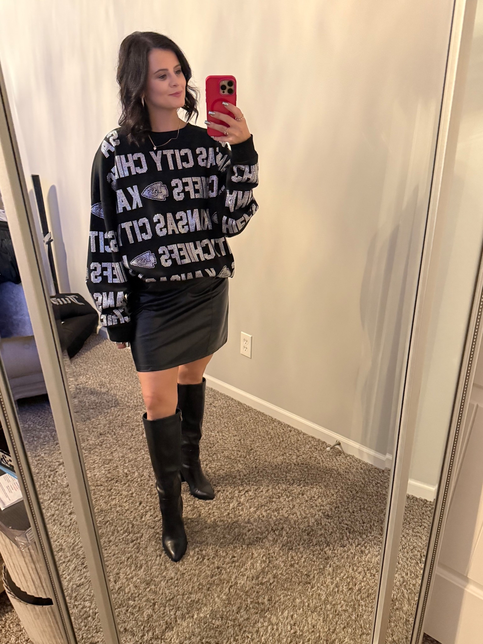 Game day fit but make it black! The perfect cute fall outfit for Chiefs game days! 😍😍 

#LTKStyleTip