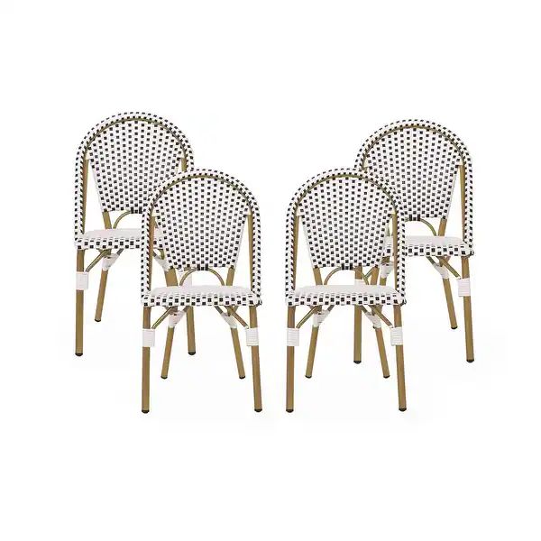 Elize Outdoor French Bistro Chairs (Set of 4) by Christopher Knight Home - Overstock - 31725058 | Bed Bath & Beyond