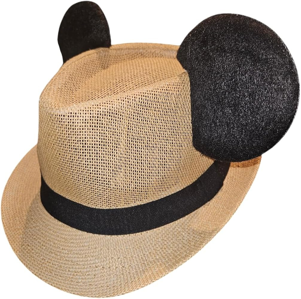 Dapper Day Fedora Hat With Mouse Ears - Tan (Beige) - Unisex-Adults | Amazon (US)