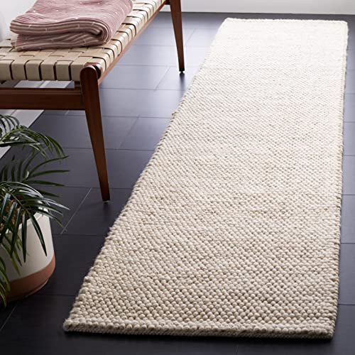 SAFAVIEH Natura Collection Runner Rug - 2'3" x 7', Beige & Ivory, Handmade Wool Blend, Textured Design, Ideal for Living Room, Bedroom, Dining Space (NAT425B) | Amazon (US)