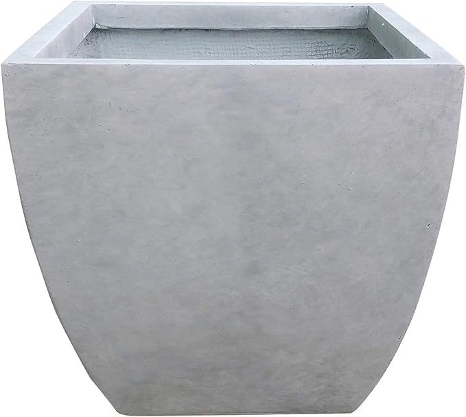 Kante 15" D Modern Square Natural Concrete Planters Lightweight Outdoor Indoor Planter Pots with ... | Amazon (US)