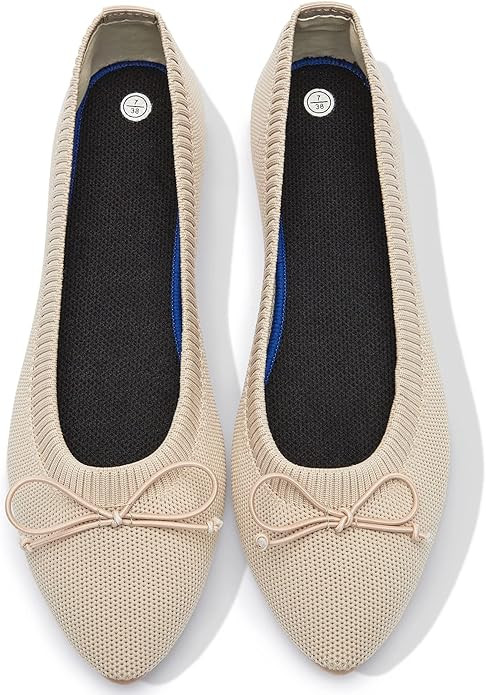 Shupua Women's Flats Black Flats Shoes Pointed Toe Ballet Flats Comfortable Bow Girls Flats Dress... | Amazon (US)